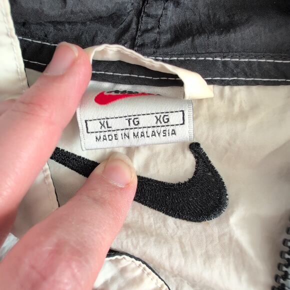 Vintage 90s Nike Big Logo Swoosh Pullover Windbreaker Jacket 1/4 Zip Men's XL - Picture 8 of 10